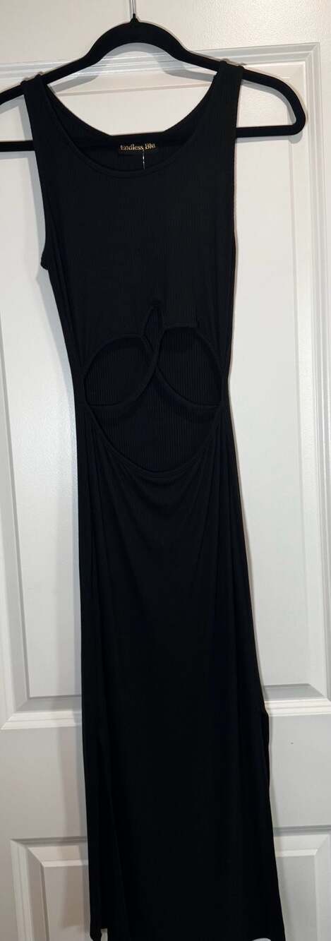 Endless Blu DD0225 Cut Out Dress Black Small